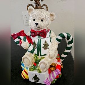 Spode Christmas Tree 🎄 Teddy Bear 🧸 Teapot - New in Box! Perfect Condition! ❤️